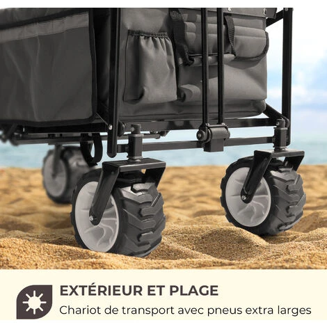 Easy Rider Chariot De Transport Avec Toit Charge 70kg Barre Télescopique Pliant Gris 4 Easy Rider Chariot De Transport Avec Toit Charge 70kg Barre Télescopique Pliant Gris – Image 2