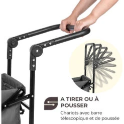 Easy Rider Chariot De Transport Avec Toit Charge 70kg Barre Télescopique Pliant Gris 9 Easy Rider Chariot De Transport Avec Toit Charge 70kg Barre Télescopique Pliant Gris -Stanleyfaco Magasin 12992442 3