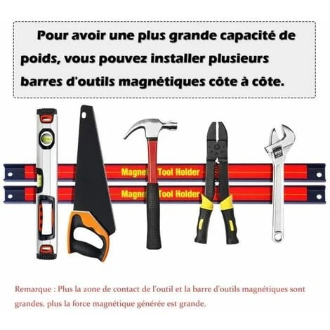 COSTWAY Lot De 6 Porte-outils Magnétiques En Acier 46CM Charge Chacune Maximale 10KG Pour Maison,Garage,Cave,Atelier 4 COSTWAY Lot De 6 Porte-outils Magnétiques En Acier 46CM Charge Chacune Maximale 10KG Pour Maison,Garage,Cave,Atelier – Image 2