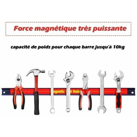 COSTWAY Lot De 6 Porte-outils Magnétiques En Acier 46CM Charge Chacune Maximale 10KG Pour Maison,Garage,Cave,Atelier 5 COSTWAY Lot De 6 Porte-outils Magnétiques En Acier 46CM Charge Chacune Maximale 10KG Pour Maison,Garage,Cave,Atelier – Image 3