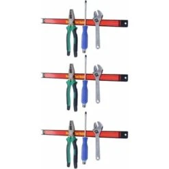 COSTWAY Lot De 3 Barres Magnétiques Professionnelles Porte Outil Avec Une Longueur De 46 CM Et Charge Max. 10 KG Pour Chaque Barre