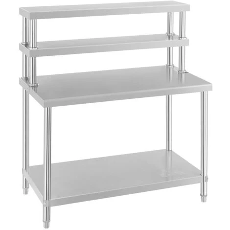 Table Inox Avec Etagere Appoint Plan De Travail Cuisine 120 Cm 4 Niveaux 140 Kg 3 Table Inox Avec Etagere Appoint Plan De Travail Cuisine 120 Cm 4 Niveaux 140 Kg