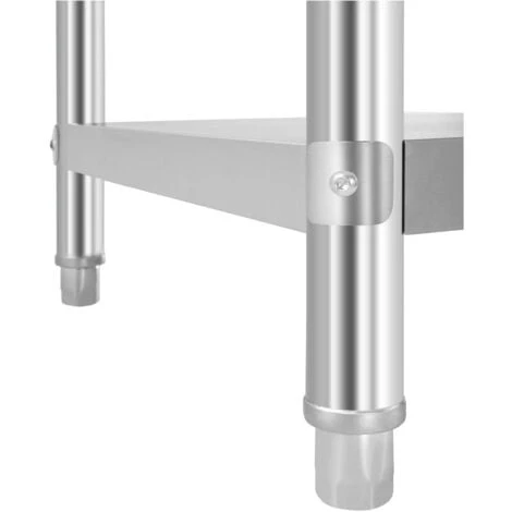Table Inox Avec Etagere Appoint Plan De Travail Cuisine 120 Cm 4 Niveaux 140 Kg 5 Table Inox Avec Etagere Appoint Plan De Travail Cuisine 120 Cm 4 Niveaux 140 Kg – Image 3