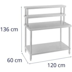 Table Inox Avec Etagere Appoint Plan De Travail Cuisine 120 Cm 4 Niveaux 140 Kg 9 Table Inox Avec Etagere Appoint Plan De Travail Cuisine 120 Cm 4 Niveaux 140 Kg -Stanleyfaco Magasin 13814239 4