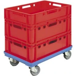 Surplus Rollwagen Bleu, 610 X 410 X 170 Mm Avec Roulettes En Caoutchouc -Stanleyfaco Magasin 13981736 2