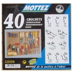MOTTEZ - Lot De 40 Crochets Universels Pour Panneau Perforé - B274B -Stanleyfaco Magasin 1423302 4