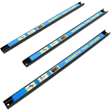 Barre Porte- Outils Aimantée 46cm - 3pcs. Barre Magnétique Acier Carbone Support Rangement Outillage 3 Barre Porte- Outils Aimantée 46cm - 3pcs. Barre Magnétique Acier Carbone Support Rangement Outillage