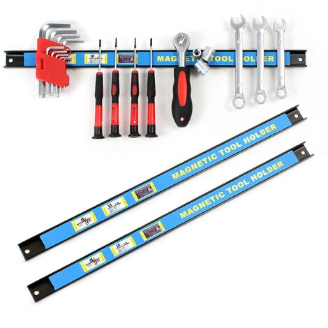 Barre Porte- Outils Aimantée 46cm - 3pcs. Barre Magnétique Acier Carbone Support Rangement Outillage 4 Barre Porte- Outils Aimantée 46cm - 3pcs. Barre Magnétique Acier Carbone Support Rangement Outillage – Image 2