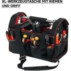 Sac à Outils Taille XL Bandoulière Réglable Et Poignée Poches Intérieures Et Extérieures Porte-outils -Stanleyfaco Magasin 16058187 5
