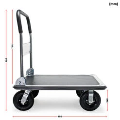 Chariot à Plate-forme 300kg Max 4 Roues Poignée Rabattable Protection Bordure Surface Antidérapante -Stanleyfaco Magasin 17854202 3
