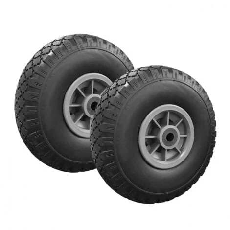 Lot De 2 Roues Increvables 250mm Pour Diable Chariot Alésage Axe 16mm 5 Lot De 2 Roues Increvables 250mm Pour Diable Chariot Alésage Axe 16mm – Image 3