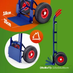 Diable En Acier Capacité Max. 200 Kg Chariot De Transport Bleu Avec Roues Pneumatiques -Stanleyfaco Magasin 18475785 5