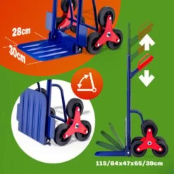 Diable Repliable Extensible Charge Max 200kg 6 Roues Chariot De Transport Pliable Escalier -Stanleyfaco Magasin 18476093 5