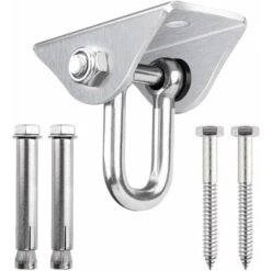 Crochet De Plafond En Acier Inoxydable Rotatif à 360° Pour Bois De Béton, Hamac, Chaise De Véranda, Balanoire, Yoga Et Plus De 450 Kg 180° Drehung LangRay