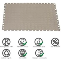 Dalle Clipsable En PP (point Rond) - Gris Clair 50 X 50 Cm -Stanleyfaco Magasin 19409406 3