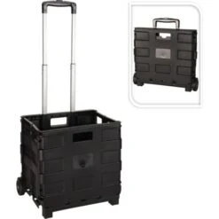 Home & Styling Chariot BASIC Avec Caisse Pliante Noire 30L 18kg -Stanleyfaco Magasin 22937474 3