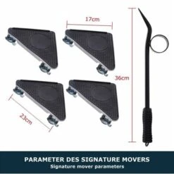 Mucola Chariot élévateur De Meubles DURO 5 Pcs. Set De Transport De Meubles Aide Au Déménagement Rouleaux De Meubles Support De Meubles Rouleaux De Transport De Meubles Glissières De Meubles Système De Trans -Stanleyfaco Magasin 23764333 5