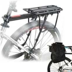 Porte Bagage Vélo Arrière Transporteur Porte-Bagages VTT Universel En Aluminium Capacité De 50 kg Siège Arrière