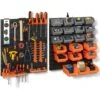 Kit De Rangement Mural 45 Pièces Panneau Perforé Et Porte-outils
