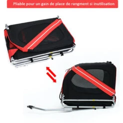 PawHut Remorque Vélo Pour Chien Animaux Pliable 8 Réflecteurs Drapeau Barre Attelage Inclus Acier Polyester Imperméable Max. 30 Kg 130L X 73l X 90H Cm Rouge 10 PawHut Remorque Vélo Pour Chien Animaux Pliable 8 Réflecteurs Drapeau Barre Attelage Inclus Acier Polyester Imperméable Max. 30 Kg 130L X 73l X 90H Cm Rouge -Stanleyfaco Magasin 25008730 4