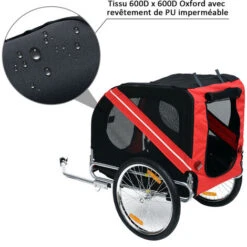 PawHut Remorque Vélo Pour Chien Animaux Pliable 8 Réflecteurs Drapeau Barre Attelage Inclus Acier Polyester Imperméable Max. 30 Kg 130L X 73l X 90H Cm Rouge 11 PawHut Remorque Vélo Pour Chien Animaux Pliable 8 Réflecteurs Drapeau Barre Attelage Inclus Acier Polyester Imperméable Max. 30 Kg 130L X 73l X 90H Cm Rouge -Stanleyfaco Magasin 25008730 5