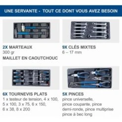 CHARIOT D'ATELIER AVEC 70 OUTILS CAISSE ROULETTES ROULANT SCHEPPACH TW1100 -Stanleyfaco Magasin 25268270 3