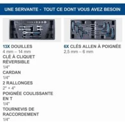 CHARIOT D'ATELIER AVEC 70 OUTILS CAISSE ROULETTES ROULANT SCHEPPACH TW1100 -Stanleyfaco Magasin 25268270 4