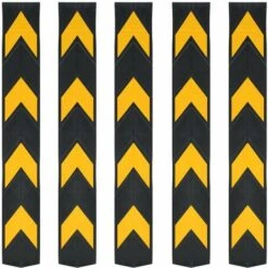Cornière De Protection Réfléchissante 5 Pcs Caoutchouc 80 Cm