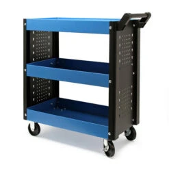 Servante D‘atelier 3 Niveaux Poignée Roues Plastique Frein Étagère Rangement Bord Surélevé Chariot -Stanleyfaco Magasin 26964364 2