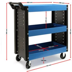 Servante D‘atelier 3 Niveaux Poignée Roues Plastique Frein Étagère Rangement Bord Surélevé Chariot -Stanleyfaco Magasin 26964364 3