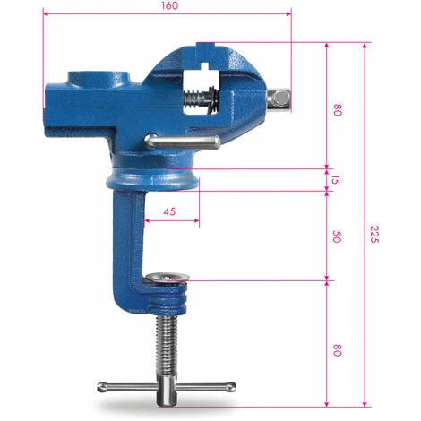 EBERTH Mini étau Avec Pince De Table, Pivotant à 360°, Petit étau De Table Avec Largeur De Mors De 60 Mm, Largeur De Serrage Maxi. 50 Mm, Peut être Serré Sur La Table, Petit étau En Fonte Et Acier 5 EBERTH Mini étau Avec Pince De Table, Pivotant à 360°, Petit étau De Table Avec Largeur De Mors De 60 Mm, Largeur De Serrage Maxi. 50 Mm, Peut être Serré Sur La Table, Petit étau En Fonte Et Acier – Image 3