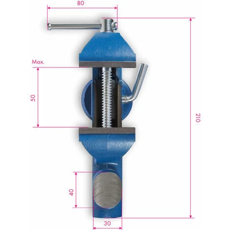 EBERTH Mini étau Avec Pince De Table, Pivotant à 360°, Petit étau De Table Avec Largeur De Mors De 60 Mm, Largeur De Serrage Maxi. 50 Mm, Peut être Serré Sur La Table, Petit étau En Fonte Et Acier 6 EBERTH Mini étau Avec Pince De Table, Pivotant à 360°, Petit étau De Table Avec Largeur De Mors De 60 Mm, Largeur De Serrage Maxi. 50 Mm, Peut être Serré Sur La Table, Petit étau En Fonte Et Acier – Image 4