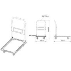 Chariot à Main TOOLCRAFT 2303575 Pliable, Avec Système De Blocage Acier, PP, Polyuréthane Thermoplastique Charge Max: 1 -Stanleyfaco Magasin 30770798 4