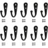 10 Pièces Crochets Simples Noir Crochets Muraux Patère Noir Équipé De Vis De Montage -Stanleyfaco Magasin 31511232 1