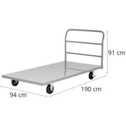 MSW Chariot À Plateforme Chariot De Manutention Transport Acier 180x95x90cm 500kg -Stanleyfaco Magasin 31650258 5