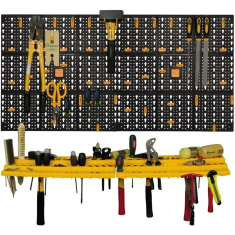 Garage Mur Outil Kit De Rangement Outils Organiseur Maison Étagères Y Compris 50 Crochets 6 Garage Mur Outil Kit De Rangement Outils Organiseur Maison Étagères Y Compris 50 Crochets – Image 4