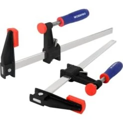 WORKPRO Jeu De Serre-joints Métallique à Libération Rapide 2 Pièces, Largeur De Serrage 300 Mm, Force De Serrage Maximale De 272 Kg Pour Travail Du Bois, Des Métaux Et DIY