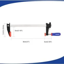 WORKPRO Jeu De Serre-joints Métallique à Libération Rapide 2 Pièces, Largeur De Serrage 300 Mm, Force De Serrage Maximale De 272 Kg Pour Travail Du Bois, Des Métaux Et DIY -Stanleyfaco Magasin 37819981 4