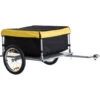 HOMCOM Remorque De Transport Vélo Cargo Barre D'attelage Incluse Housse Amovible 4 Réflecteurs Charge Max. 40 Kg Noir Jaune -Stanleyfaco Magasin 37975606 1