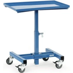 Servante D'atelier Surface De Chargement L605xl405 Mm Hauteur Réglable 524-774 Mm Bleu Brill., RAL 5007 Mobile FETRA