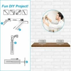 Support D'étagère Flottante De 6 Paquets Ø12 X 150mm De Longs Supports De Tablette Dissimulée Invisibles Pour Mur De Planche à Plateaux à Plateaux Aveugles De Stockage Aveugle Caché - Blanc -Stanleyfaco Magasin 38606471 4