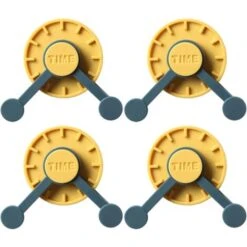 Crochet Adhésif Rotatif à 360° Sans Perforation - Cintre Universel En Forme De Cloche - Petit Crochet Pour Accessoires Pratique Et Pratique Pour La Cuisine Ou Le Bureau GrooFoo (Bleu Foncé + Jaune Brl