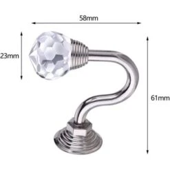 2pcs Cristal Crochet Classique Embrasse Monté Sur Un Socle En Métal Tassel Rideau Accessoires Hanger Décoration Argent GrooFoo 10 2pcs Cristal Crochet Classique Embrasse Monté Sur Un Socle En Métal Tassel Rideau Accessoires Hanger Décoration Argent GrooFoo -Stanleyfaco Magasin 39783771 4
