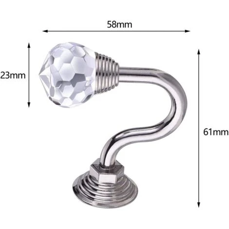 2pcs Cristal Crochet Classique Embrasse Monté Sur Un Socle En Métal Tassel Rideau Accessoires Hanger Décoration Argent GrooFoo 6 2pcs Cristal Crochet Classique Embrasse Monté Sur Un Socle En Métal Tassel Rideau Accessoires Hanger Décoration Argent GrooFoo – Image 4