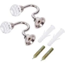2pcs Cristal Crochet Classique Embrasse Monté Sur Un Socle En Métal Tassel Rideau Accessoires Hanger Décoration Argent GrooFoo 11 2pcs Cristal Crochet Classique Embrasse Monté Sur Un Socle En Métal Tassel Rideau Accessoires Hanger Décoration Argent GrooFoo -Stanleyfaco Magasin 39783771 5