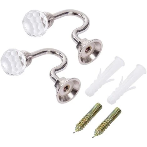 2pcs Cristal Crochet Classique Embrasse Monté Sur Un Socle En Métal Tassel Rideau Accessoires Hanger Décoration Argent GrooFoo 7 2pcs Cristal Crochet Classique Embrasse Monté Sur Un Socle En Métal Tassel Rideau Accessoires Hanger Décoration Argent GrooFoo – Image 5