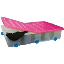 Coffre De Lit à Roulettes XXL 80 X 60 X 17