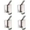 Crochets Adhésifs Crochets à Serviettes Crochets Muraux Robustes Crochets De Porte étanches En Acier Inoxydable Supports De Cuisine/salle De Bain Cintres Antidérapants Pour Serviettes, Peignoirs, Sacs Et Manteaux (4 Pièces En Acier Inoxydable)