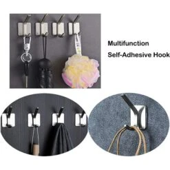 Crochets Adhésifs Crochets à Serviettes Crochets Muraux Robustes Crochets De Porte étanches En Acier Inoxydable Supports De Cuisine/salle De Bain Cintres Antidérapants Pour Serviettes, Peignoirs, Sacs Et Manteaux (4 Pièces En Acier Inoxydable) -Stanleyfaco Magasin 40296243 4