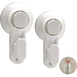 Crochet à Ventouse De Douche, Ventouse Réutilisable, Tenture Murale Imperméable Et Solide, Crochet à Ventouse Lourd En Luffa Détachable Pour Salle De Bain Et Cuisine 2 Pièces (blanc)